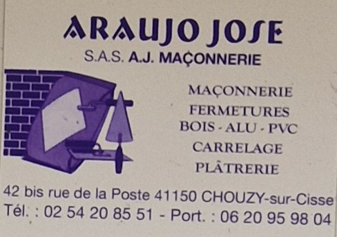 Carte de visite du partenaire Araujo Jose SAS maçonnerie